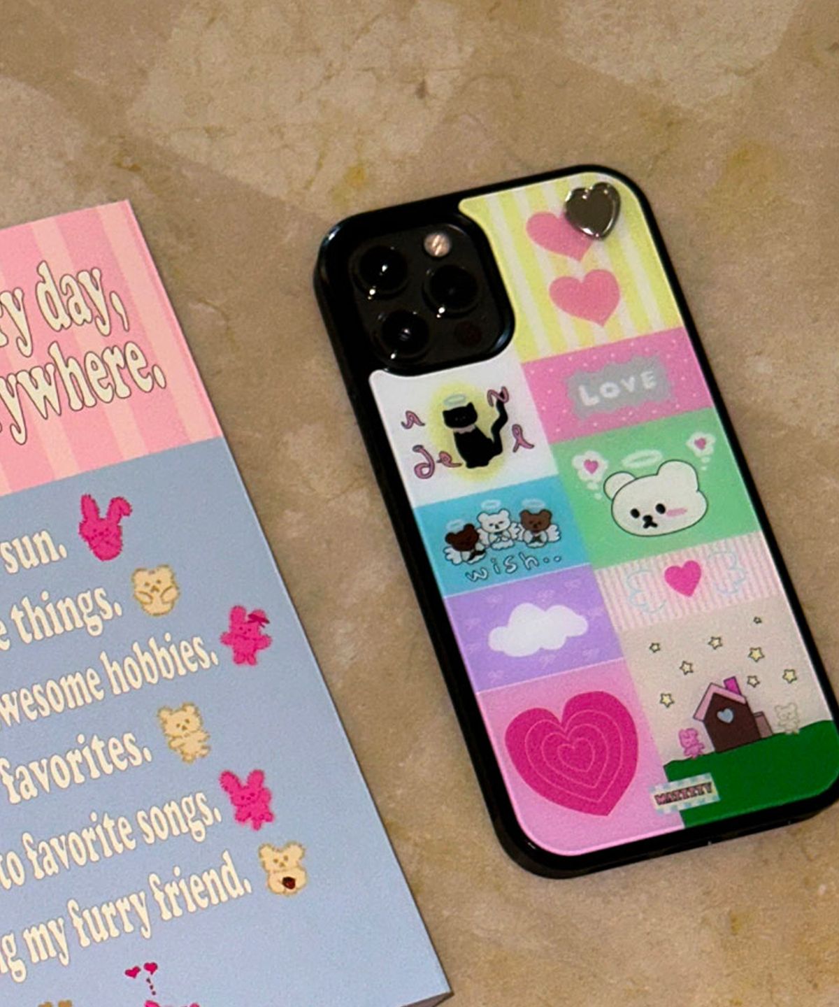 마찌(MAZZZZY) [Love Tag_Magsafe] Muffin Patchwork glass case