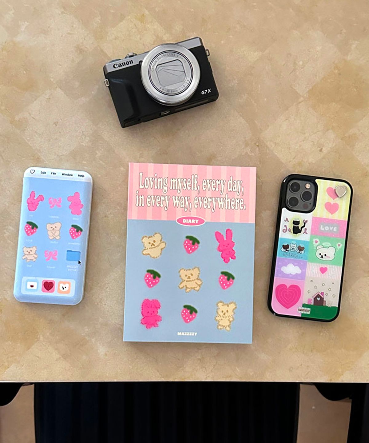 마찌(MAZZZZY) [Love Tag_Magsafe] Muffin Patchwork glass case