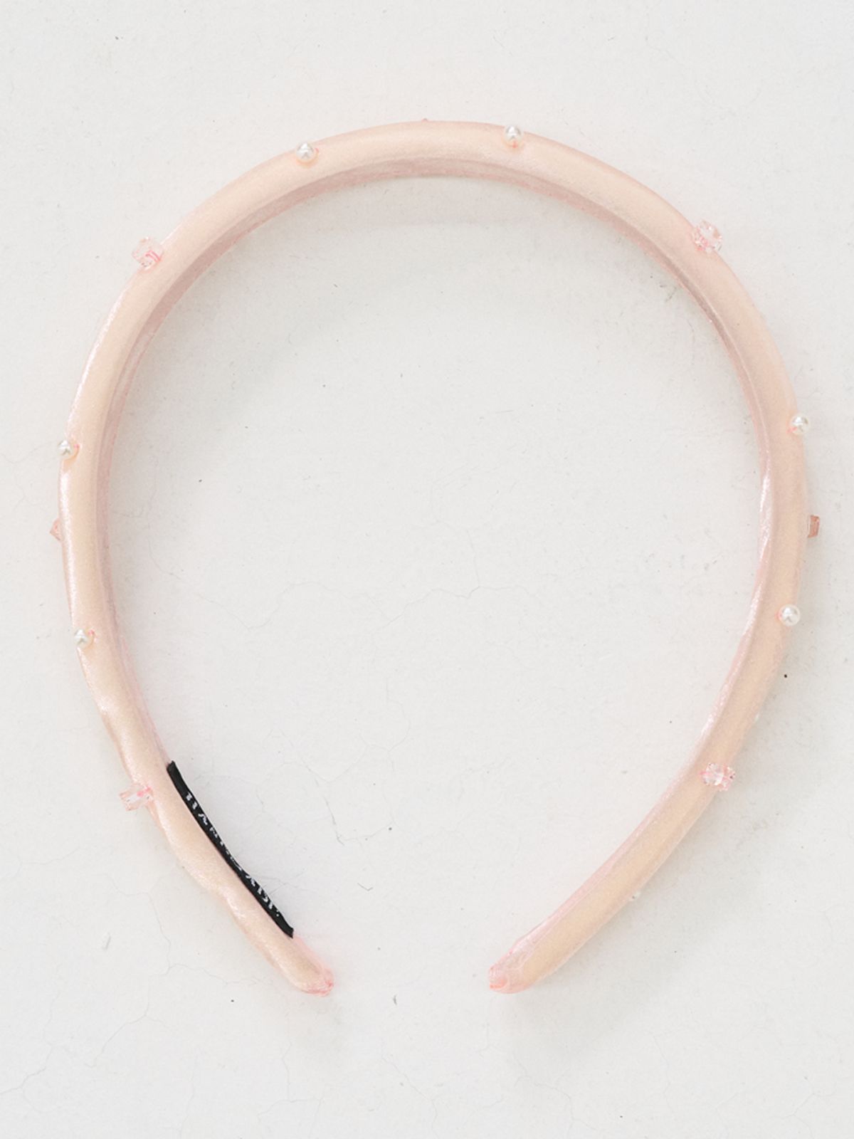 쏘리, 투 머치 러브(SORRY, TOO MUCH LOVE) Pearl Gem Seethough Satin Hairband_Pink