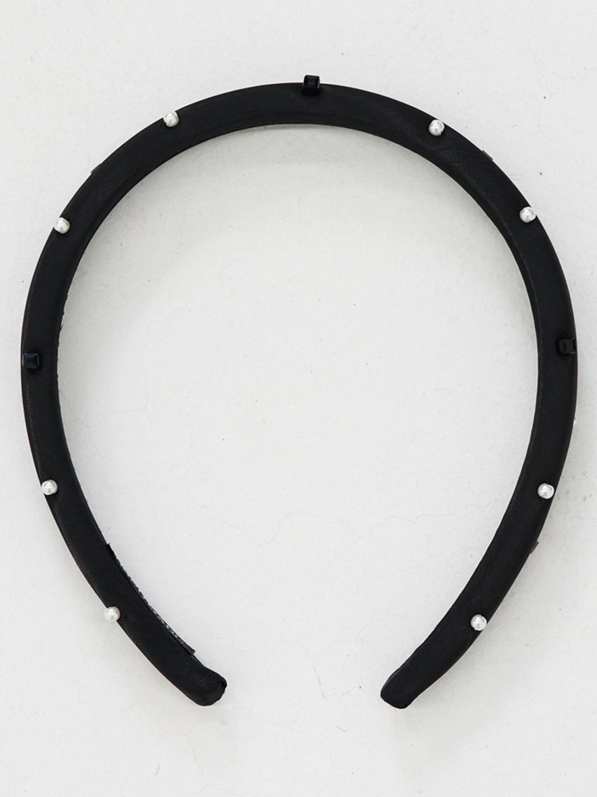 쏘리, 투 머치 러브(SORRY, TOO MUCH LOVE) Pearl Gem Seethough Satin Hairband_Black