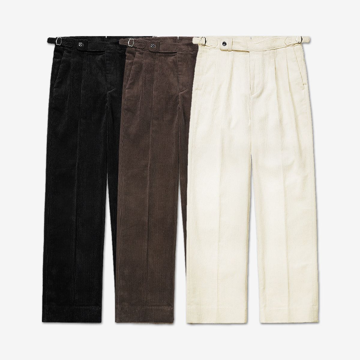 솔티(SORTIE) 8Wale Reve Corduroy Trousers (Ivory)