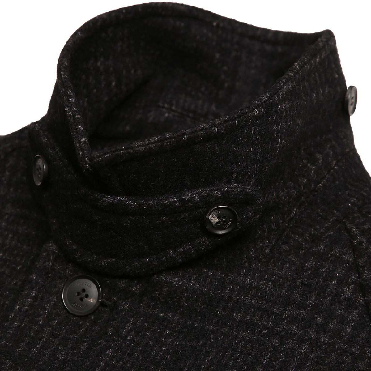 솔티(SORTIE) 170 Glen Check Wool Balmacaan Coat (Black)
