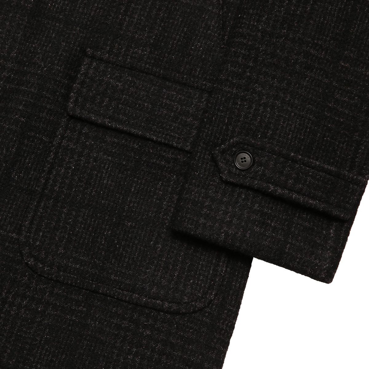 솔티(SORTIE) 170 Glen Check Wool Balmacaan Coat (Black)