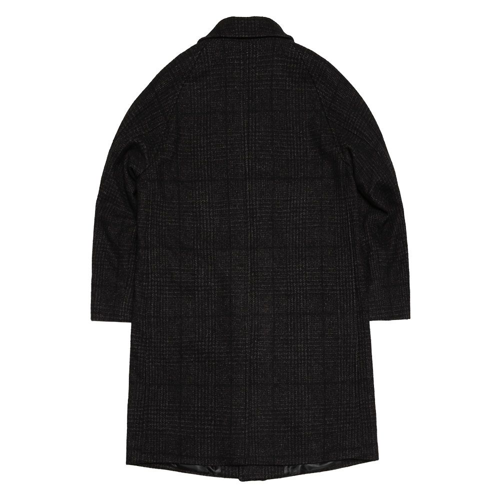 MUSINSA | SORTIE 170 Glen Check Wool Balmacaan Coat (Black)