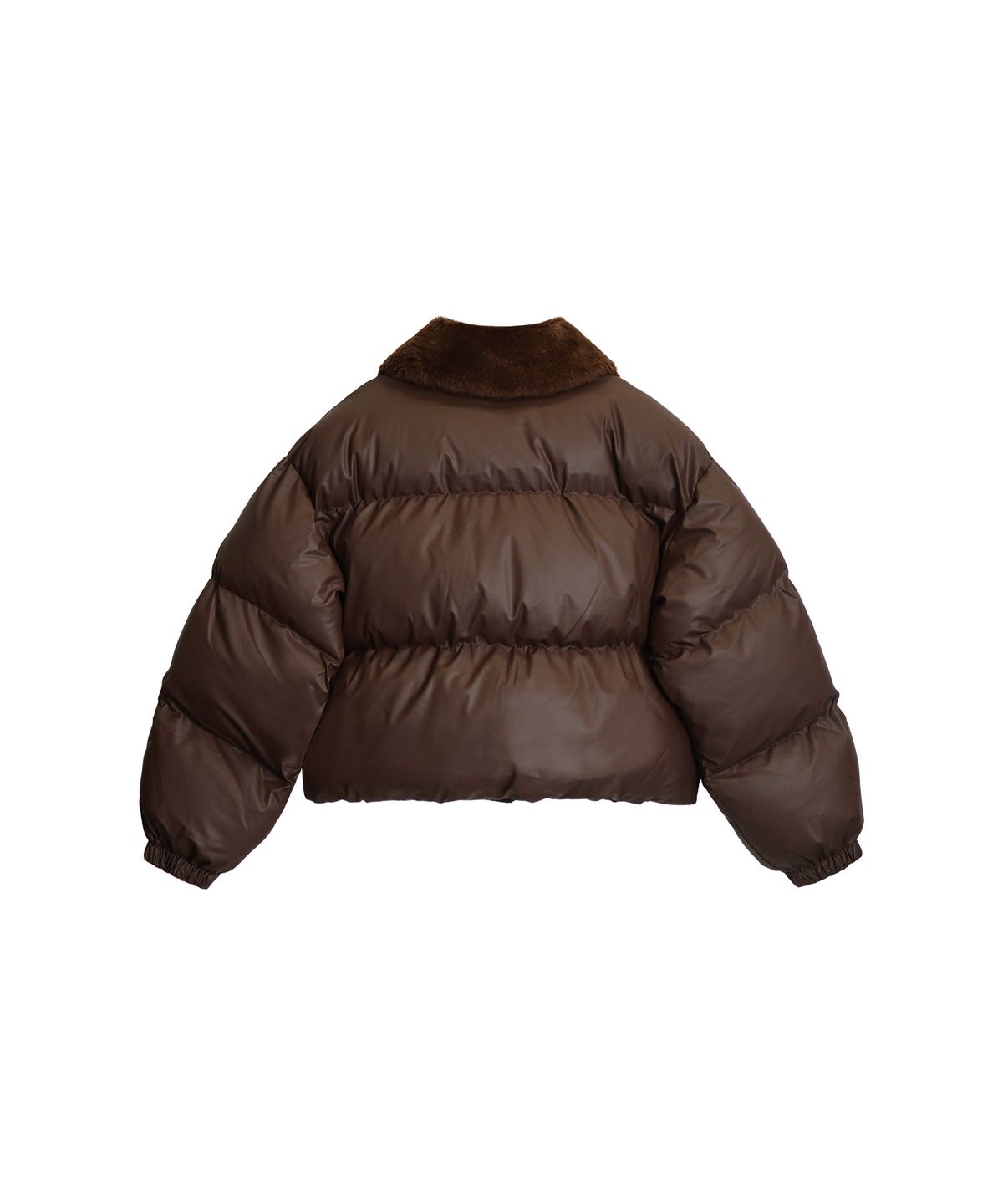 핑크파인애플(PINK PINEAPPLE) PLUSH FUR COLLAR JUMPER_BROWN
