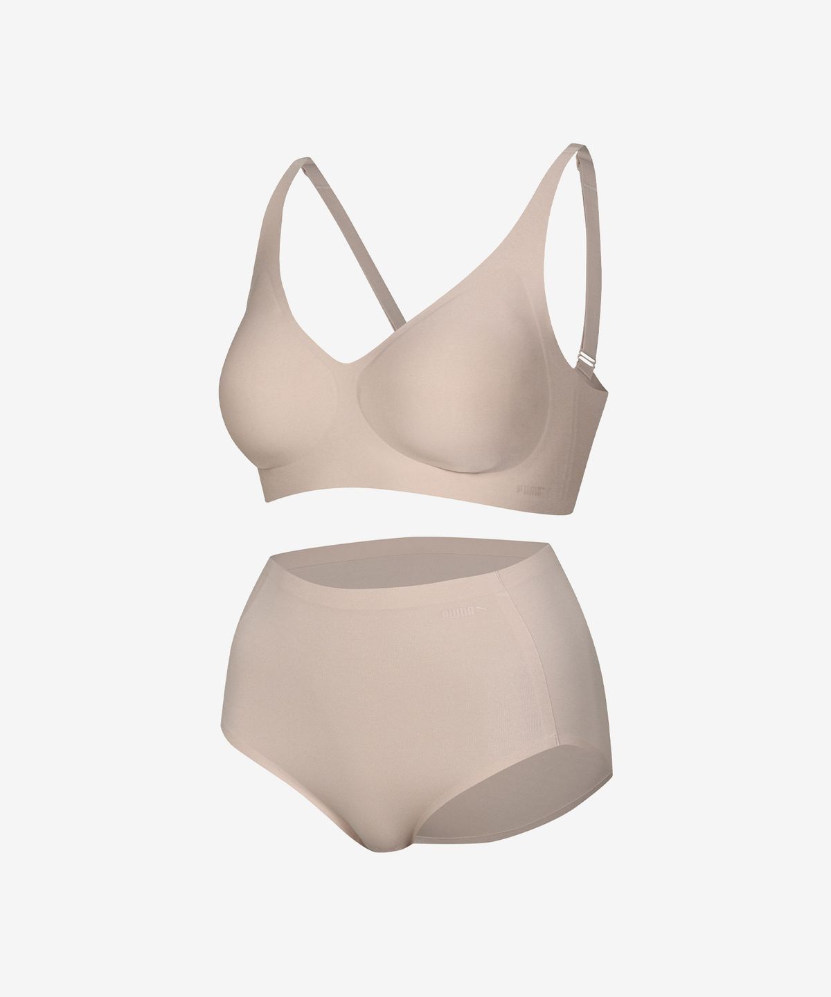 푸마 바디웨어(PUMA BODYWEAR) 나일론 프리컷 퓨징 브라팬티 핑크