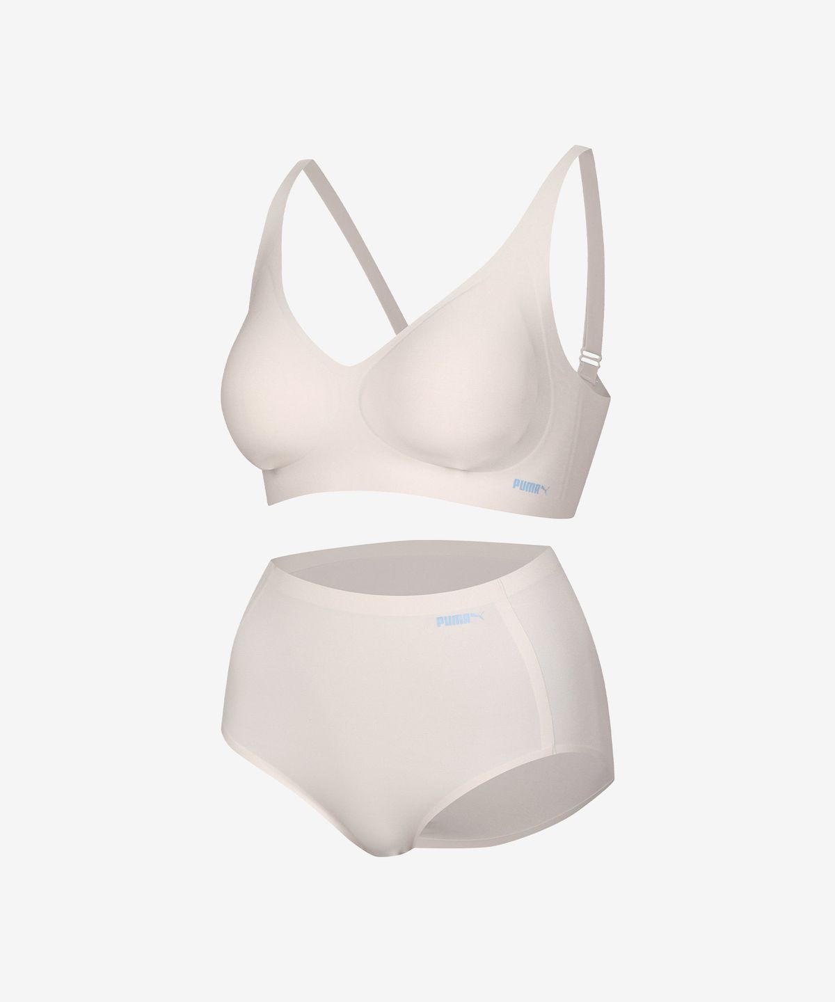 푸마 바디웨어(PUMA BODYWEAR) 나일론 프리컷 퓨징 브라팬티 크림