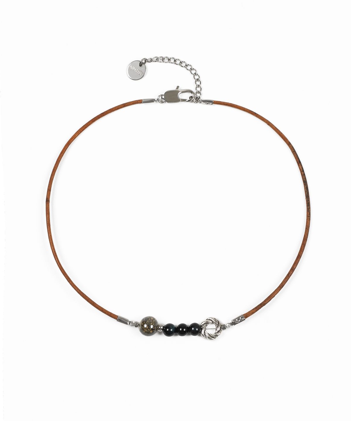 킴지수(KIMZISU) Stone Combi Necklace - Tigers Eye Loop _ BROWN