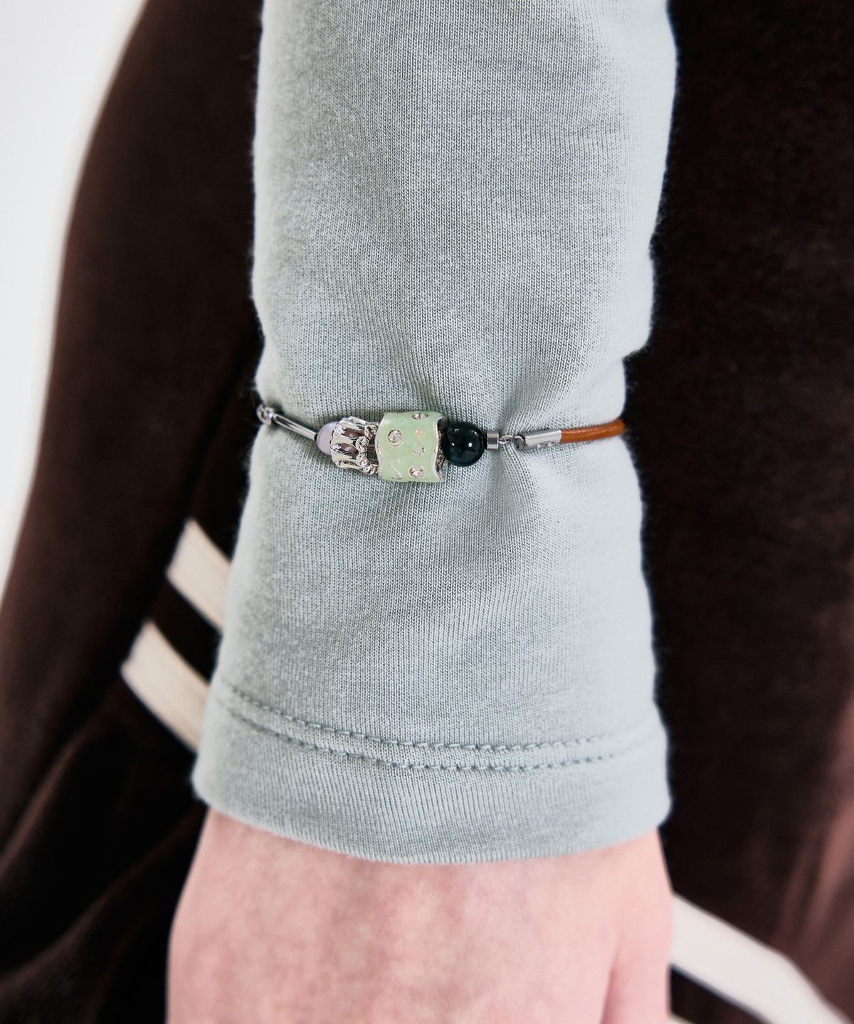 킴지수(KIMZISU) Stone Combi Bracelet - Barrel Loop _ BROWN