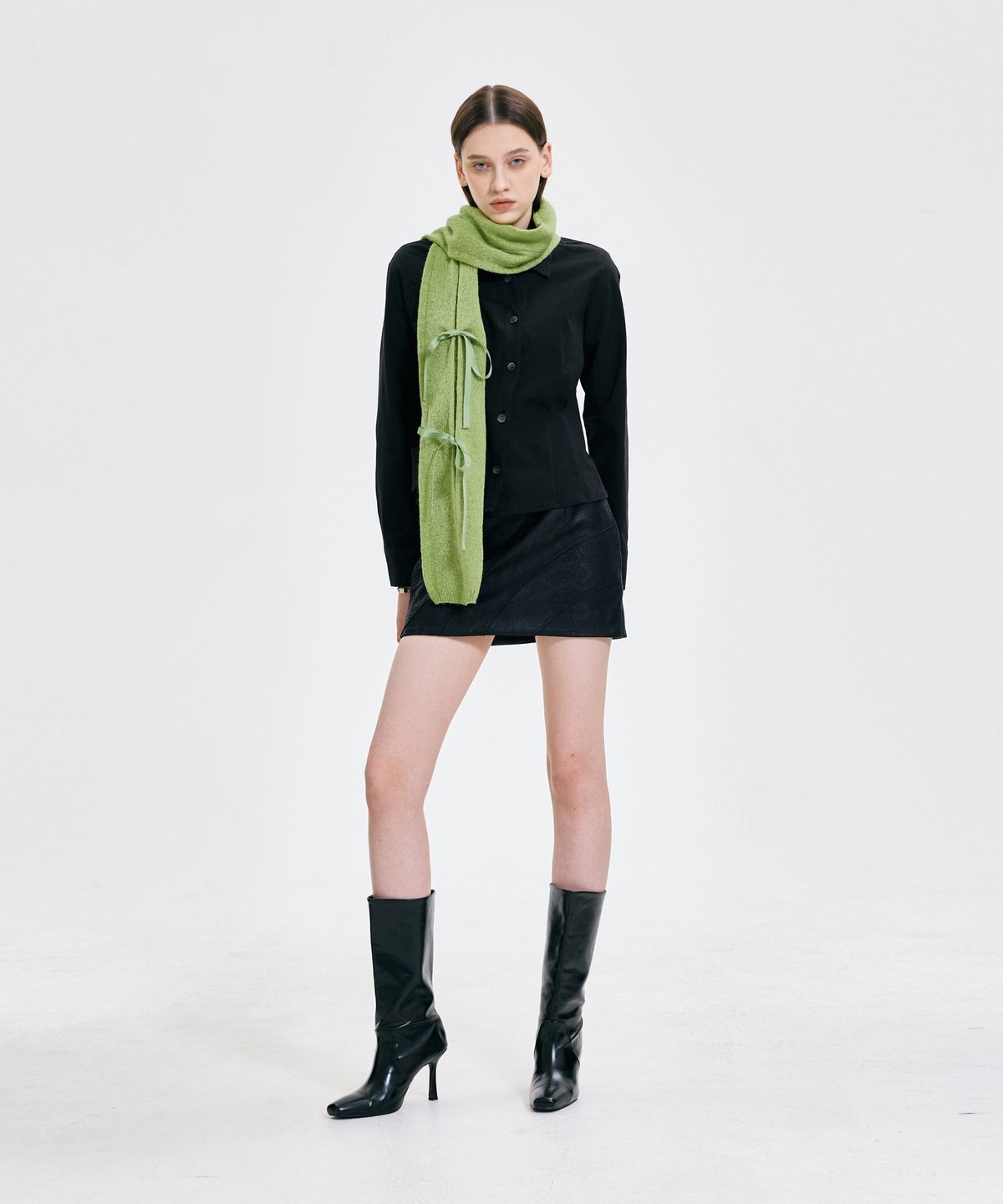 킴지수(KIMZISU) Ribbon Tied Muffler _ GREEN