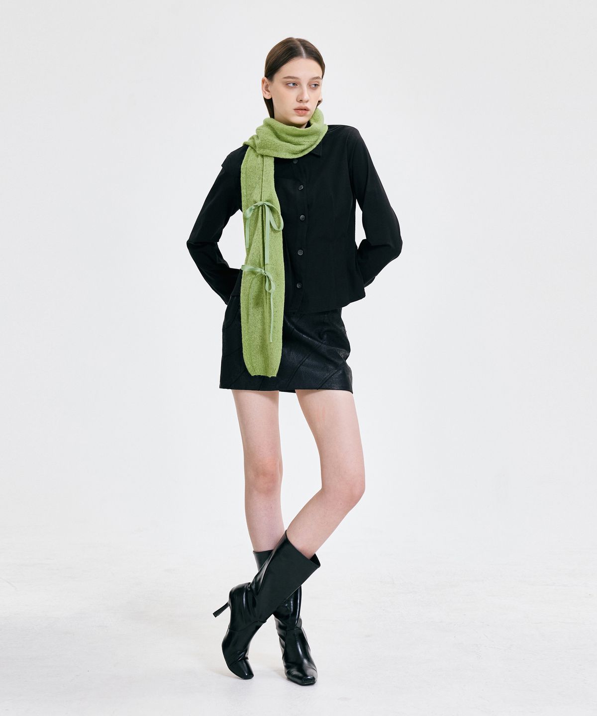 킴지수(KIMZISU) Ribbon Tied Muffler _ GREEN