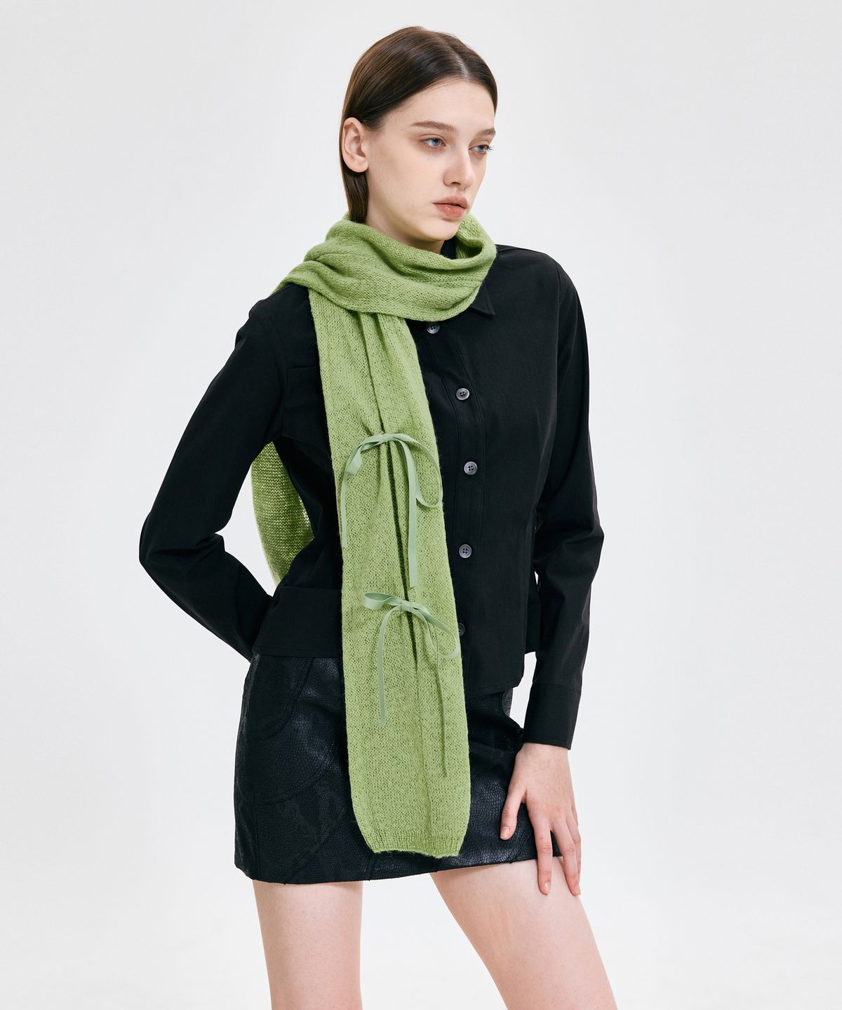 킴지수(KIMZISU) Ribbon Tied Muffler _ GREEN