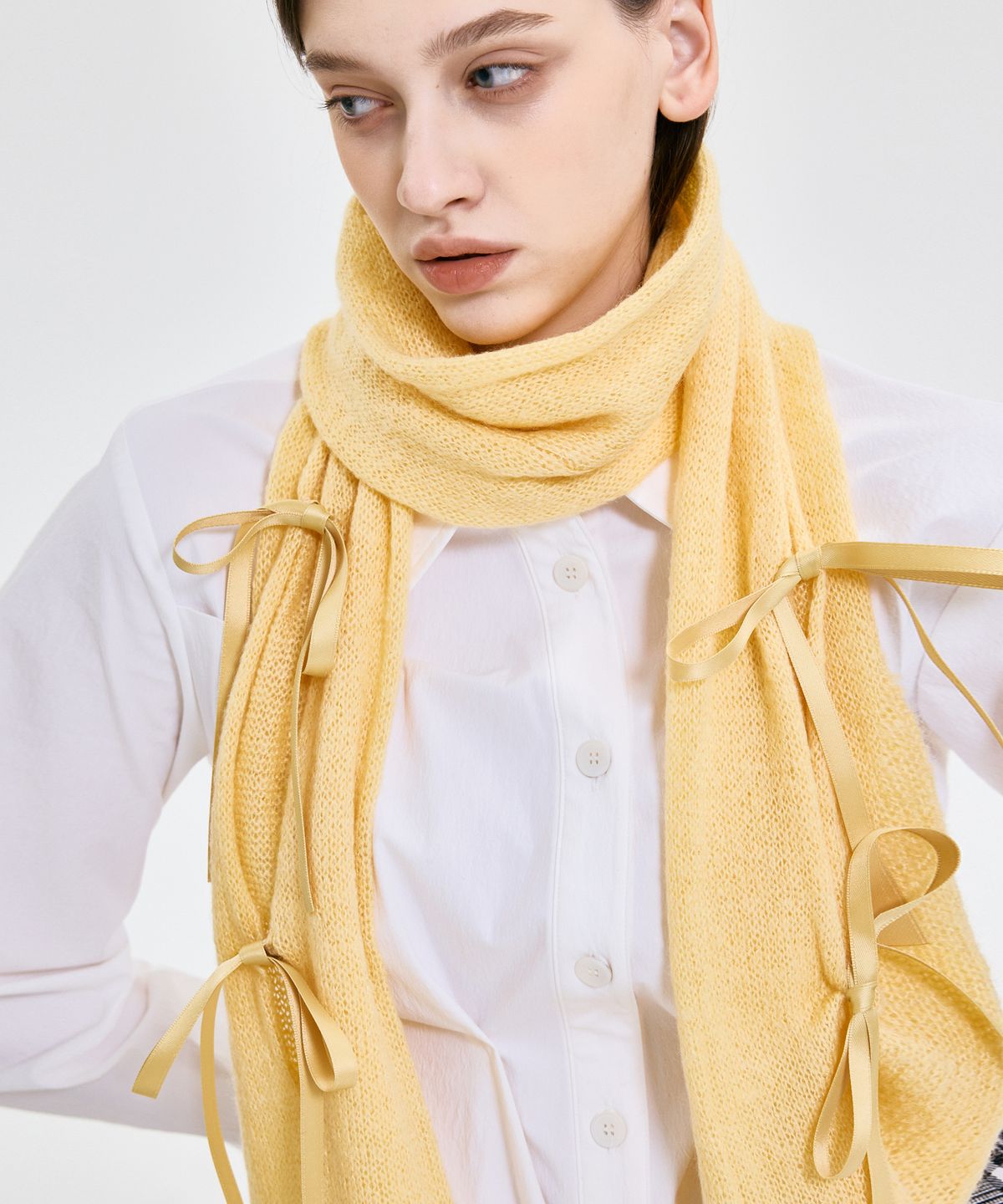킴지수(KIMZISU) Ribbon Tied Muffler _ YELLOW