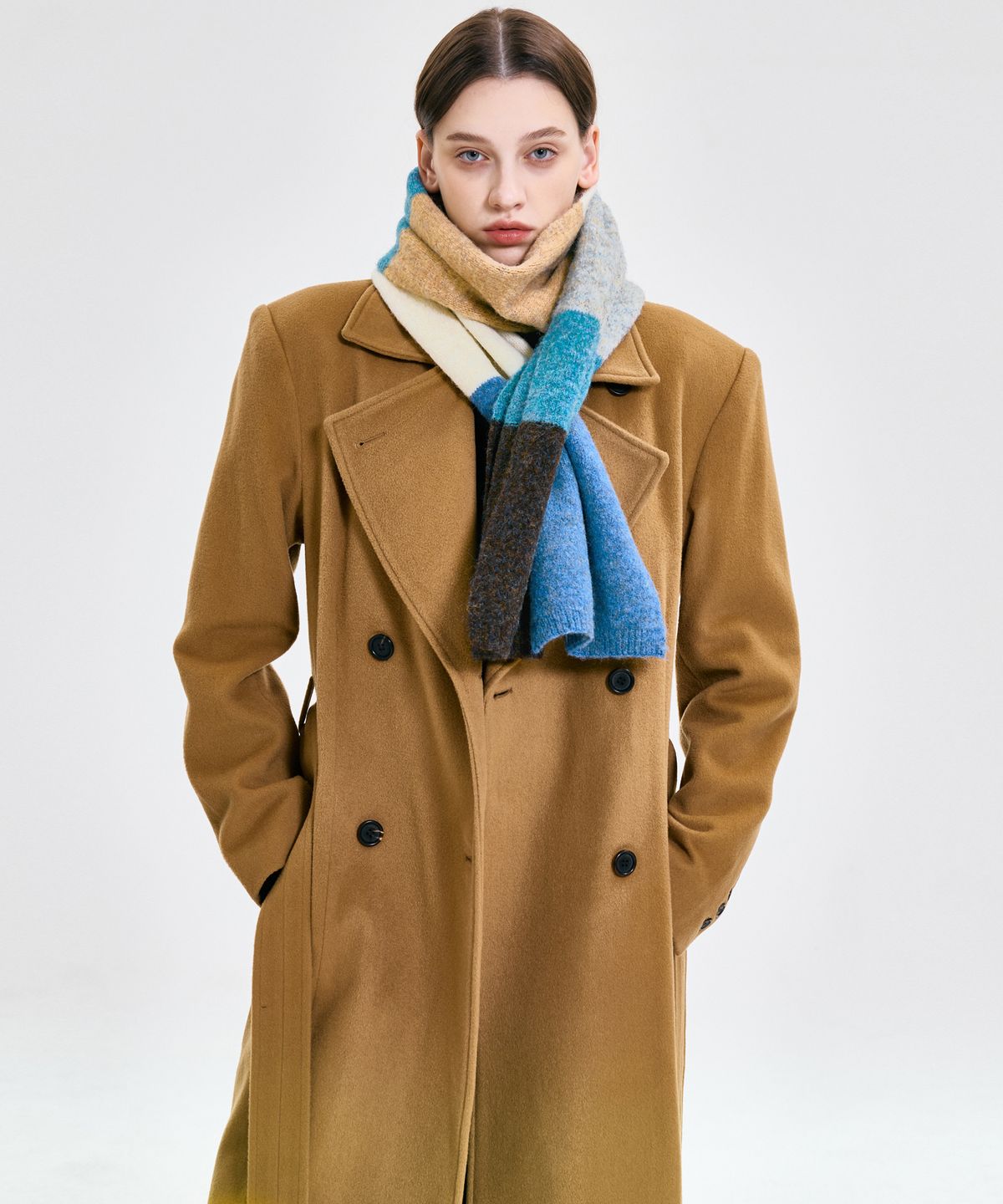 킴지수(KIMZISU) Colour Block Muffler _ BLUE
