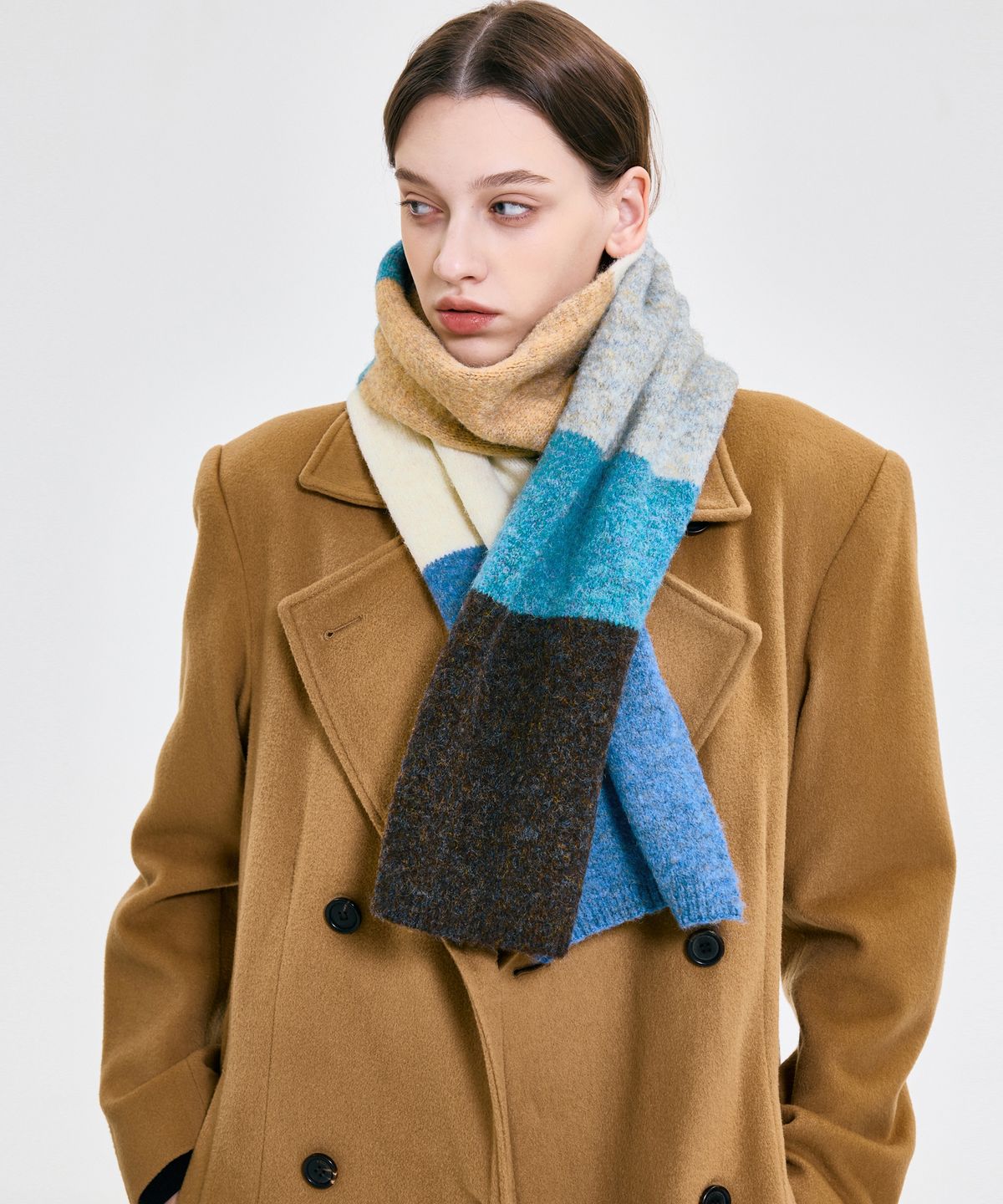 킴지수(KIMZISU) Colour Block Muffler _ BLUE