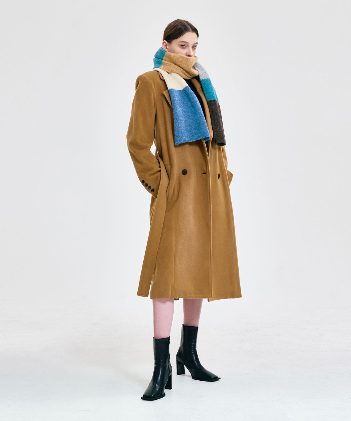 킴지수(KIMZISU) Colour Block Muffler _ BLUE