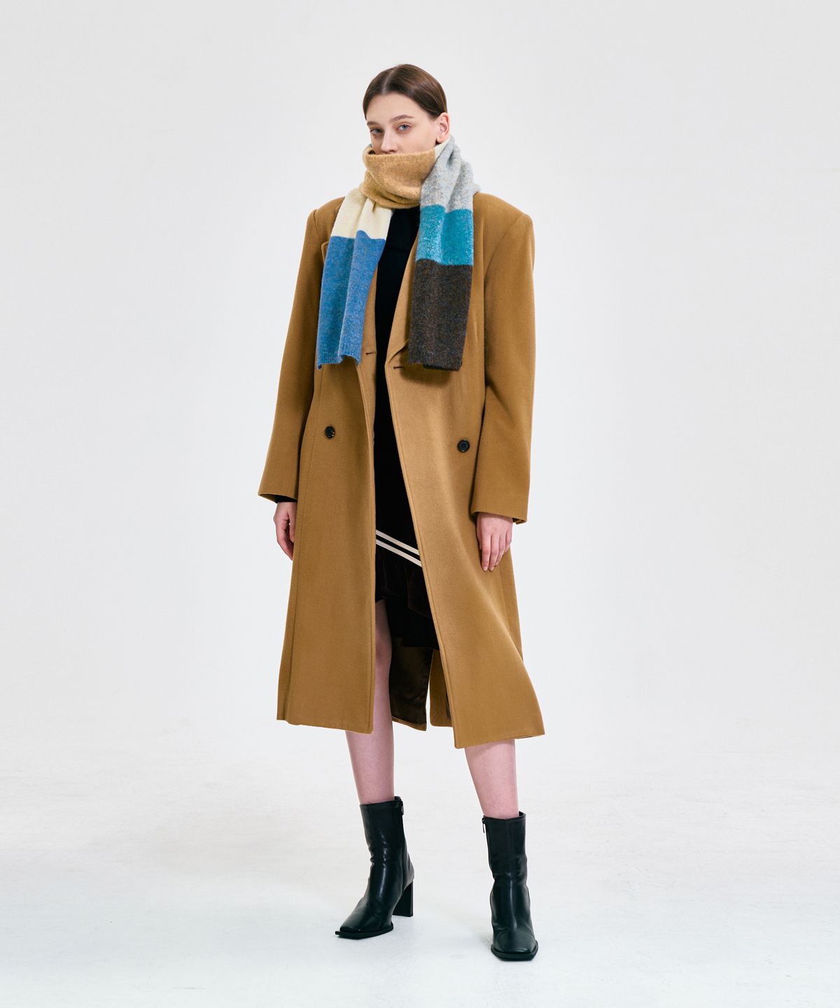 킴지수(KIMZISU) Colour Block Muffler _ BLUE