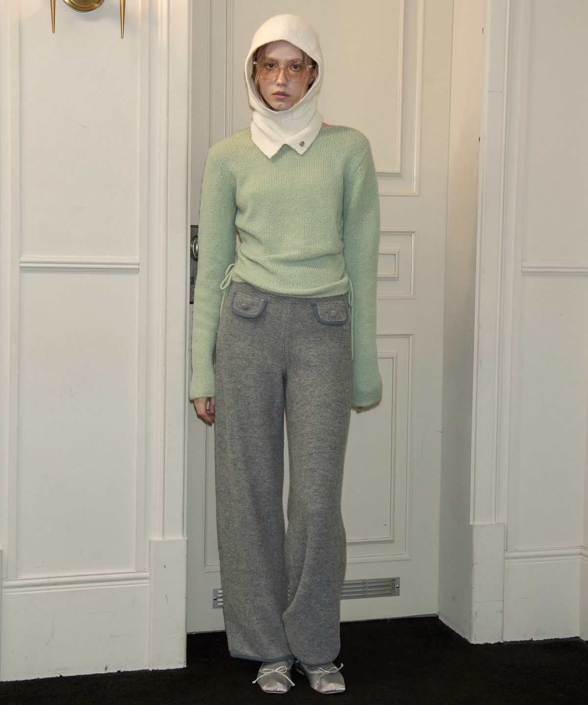 살롱 드 욘(SALON DE YOHN) Ribbon Shirring Knit_ Mint