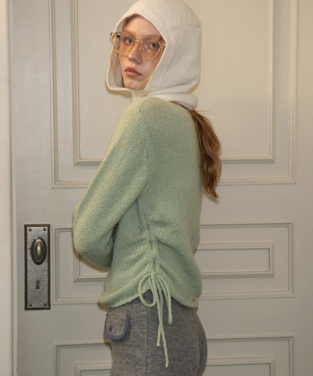 살롱 드 욘(SALON DE YOHN) Ribbon Shirring Knit_ Mint