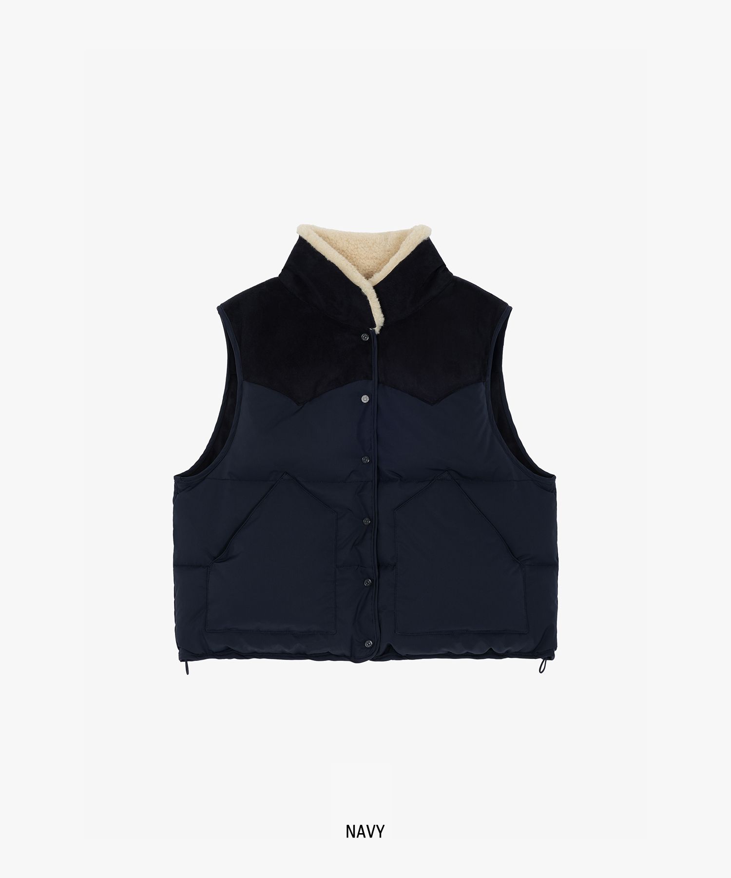 [GROVE]★24FW★韓国人気★POINT COLLAR REVERSIBLE DOWN VEST POINT COLLAR REVERSIBLE DOWN VEST [2COLOR] - GROVE
