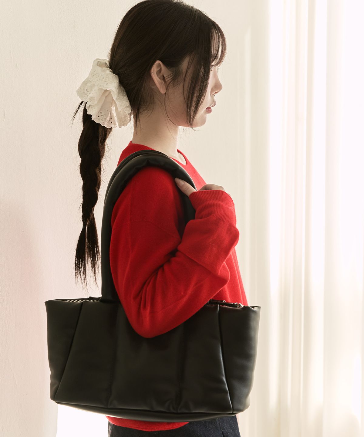 알키알카(ALKI ALKA) Bubbly M (Leather Black)