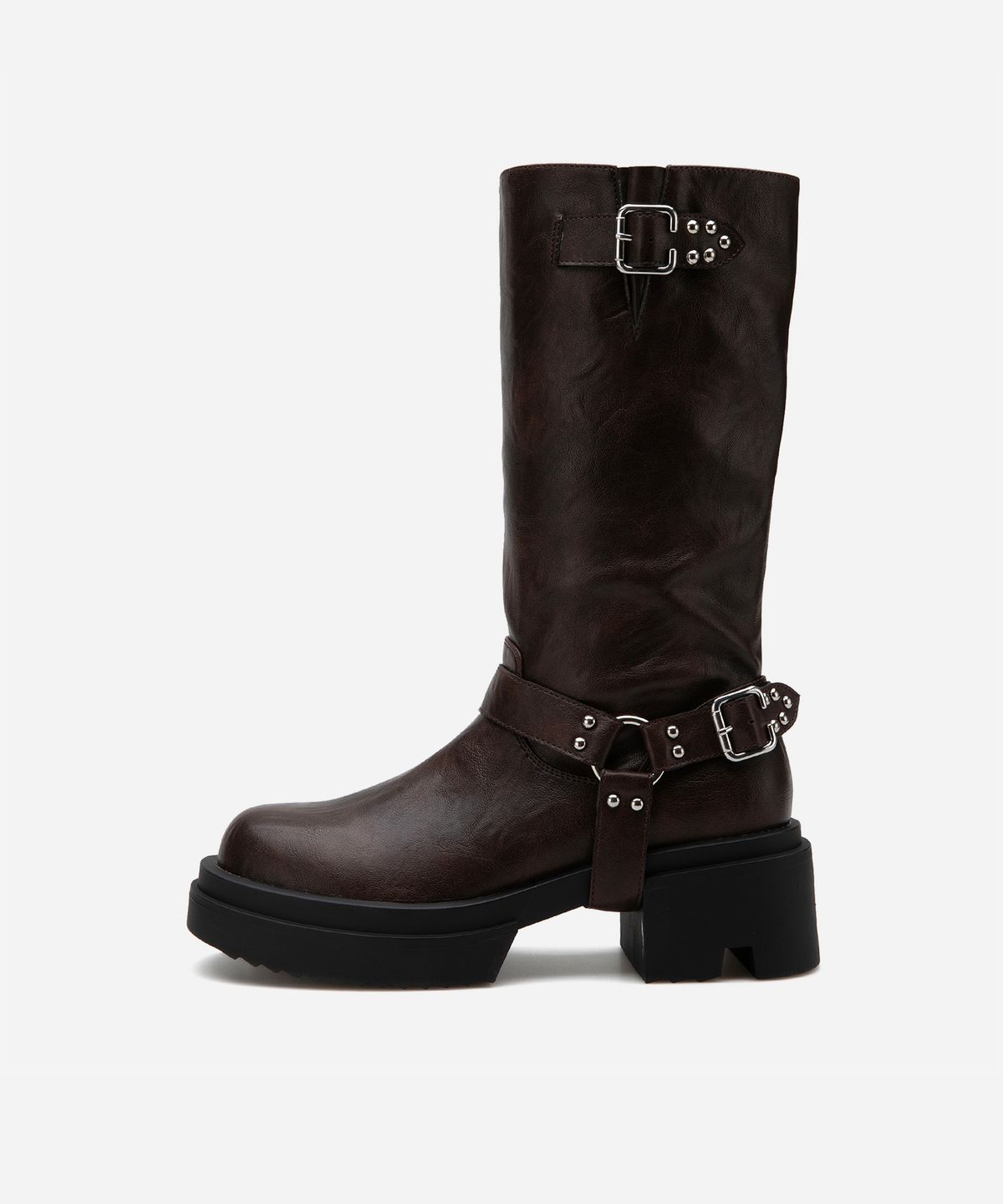 솔트앤초콜릿(SALT AND CHOCOLATE) 라운드 토 라이더 버클부츠 412446014 (6cm/3colors)