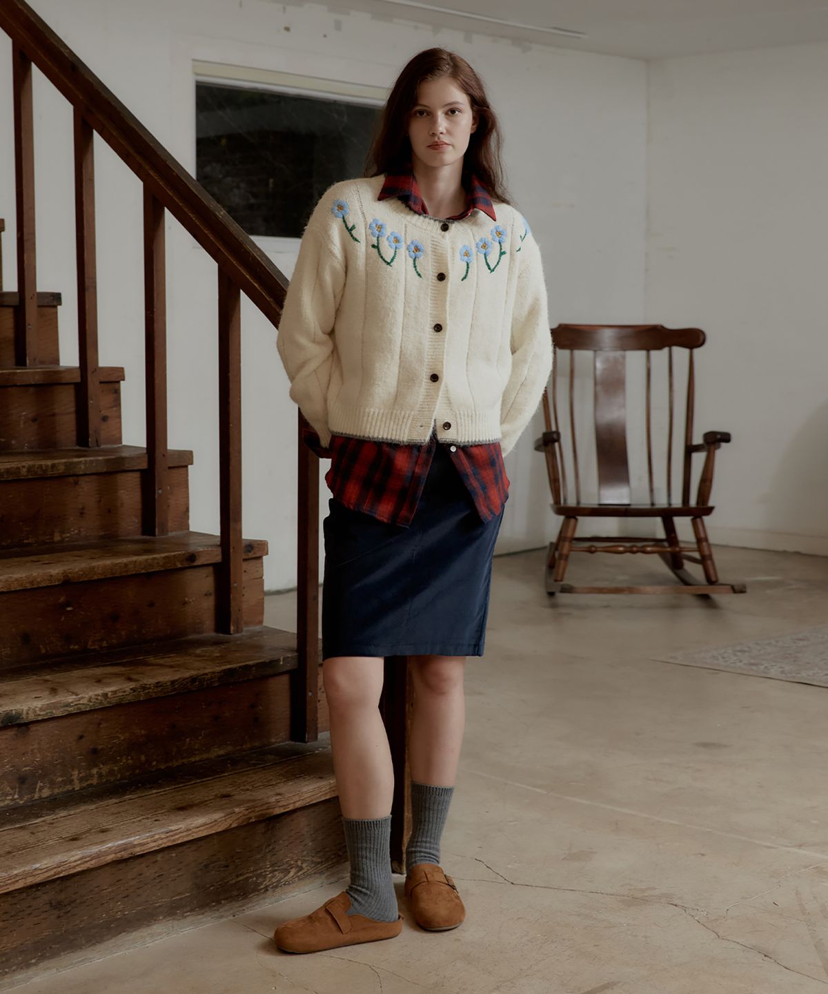 스튜디오앤파르크(STUDIO&PARC) Corduroy Banding Skirt_Navy