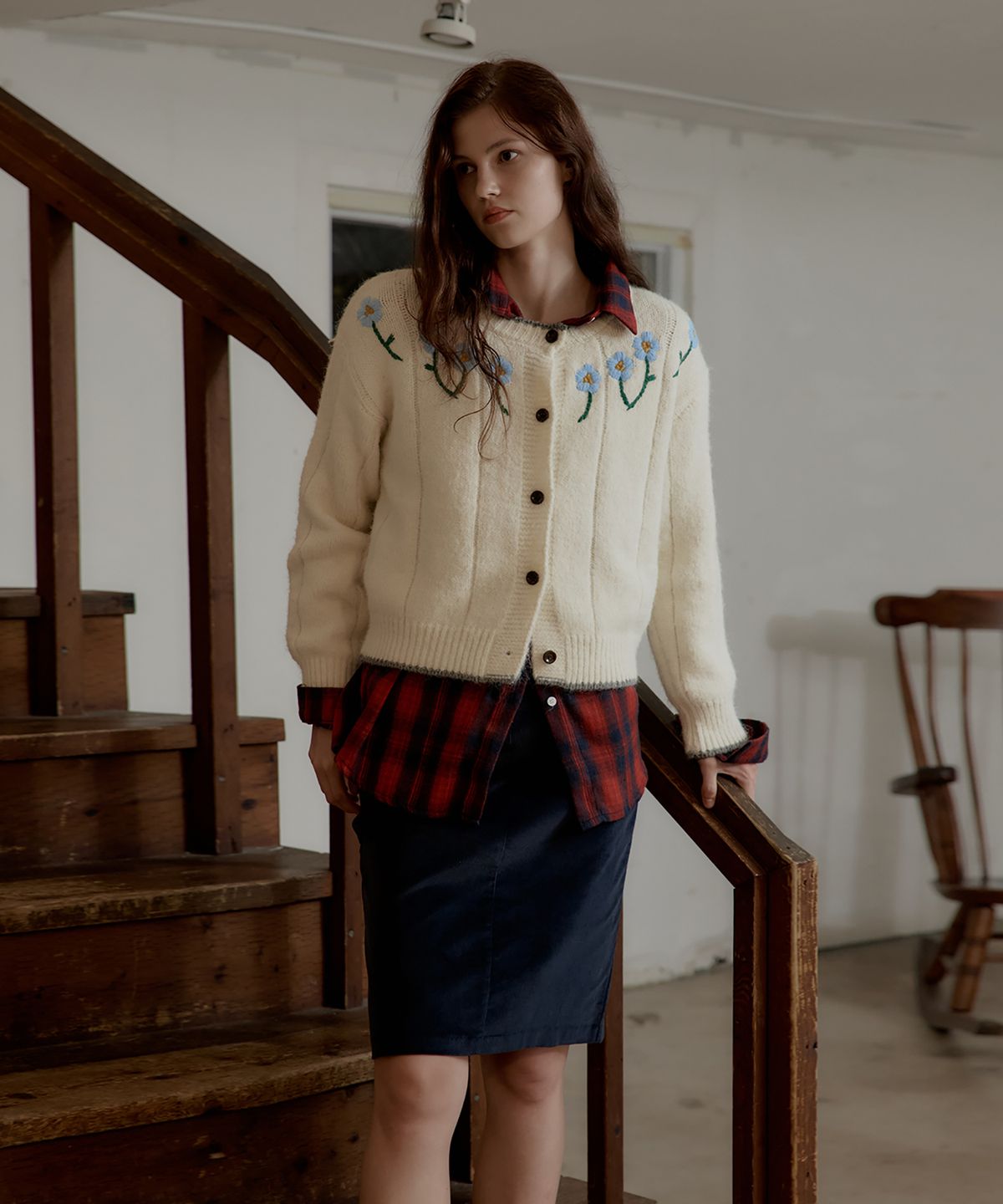 스튜디오앤파르크(STUDIO&PARC) Corduroy Banding Skirt_Navy