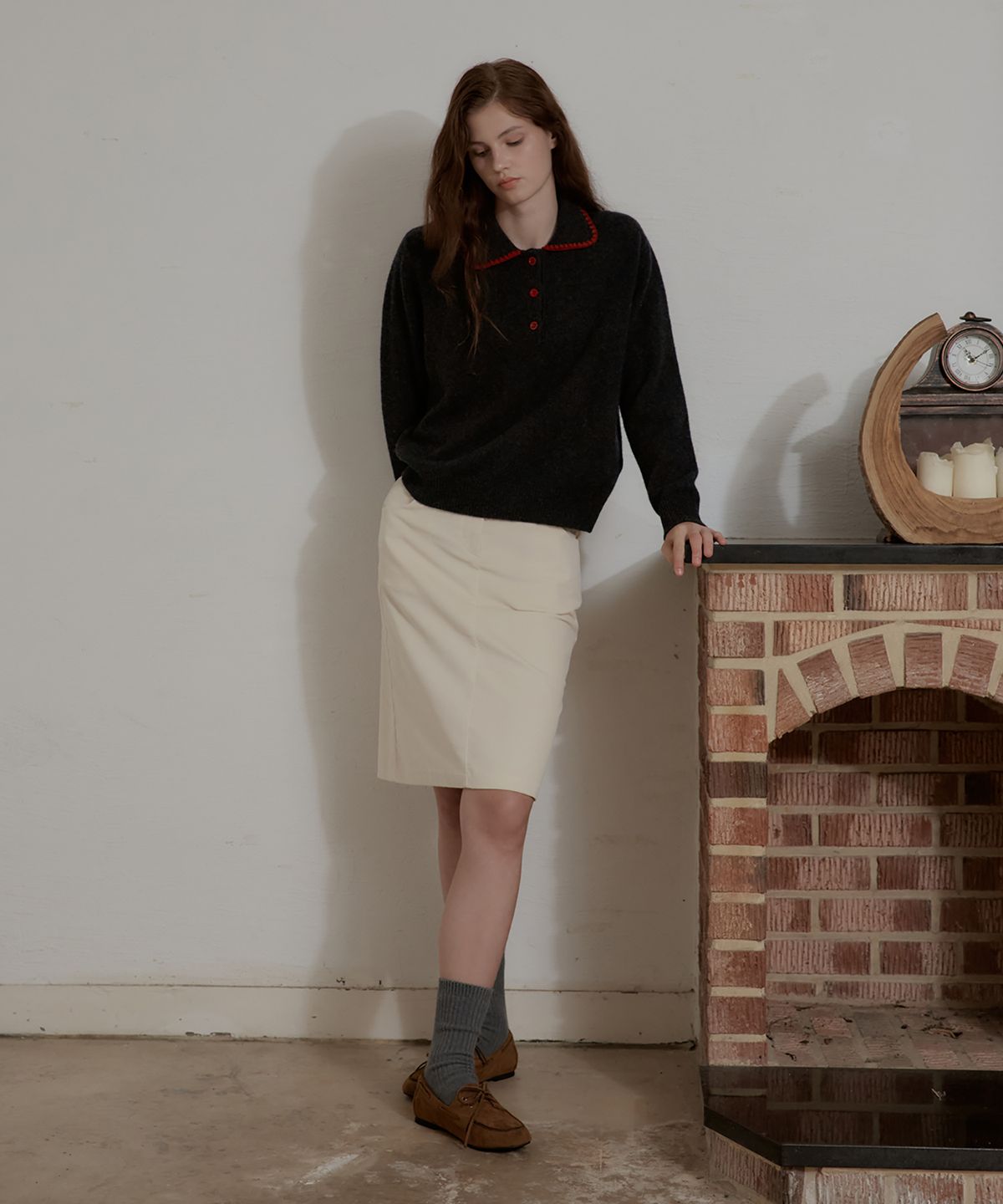 스튜디오앤파르크(STUDIO&PARC) Corduroy Banding Skirt_Ivory