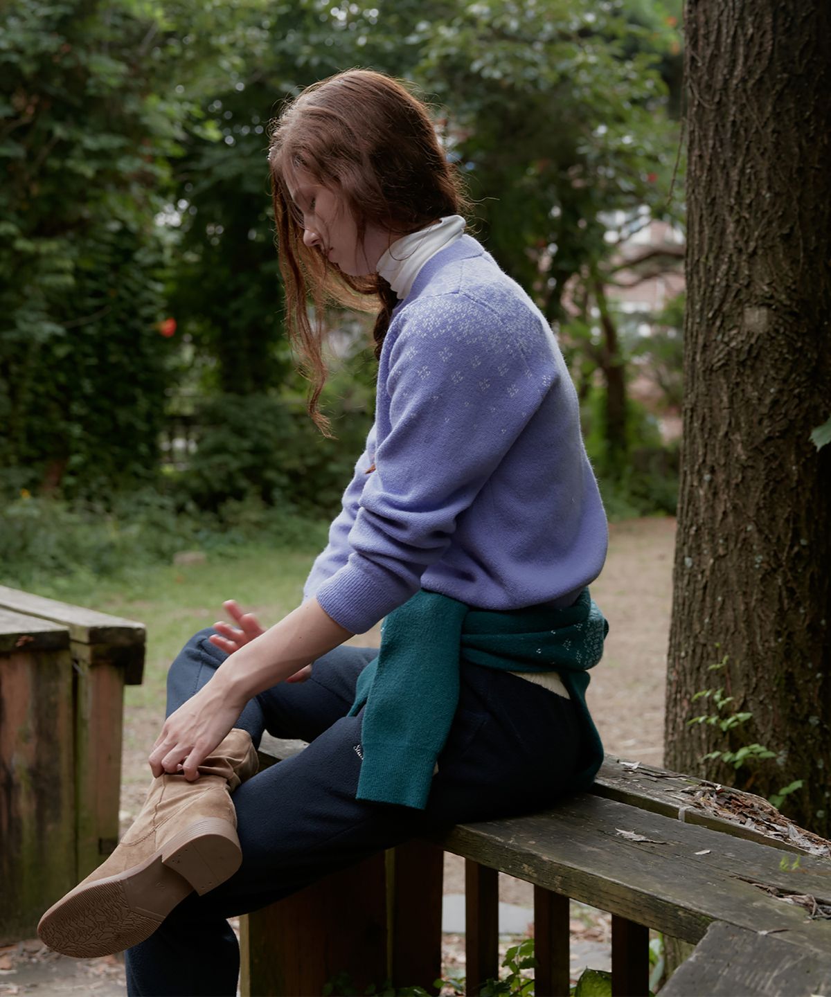 스튜디오앤파르크(STUDIO&PARC) Nordic knit Cardigan_Violet