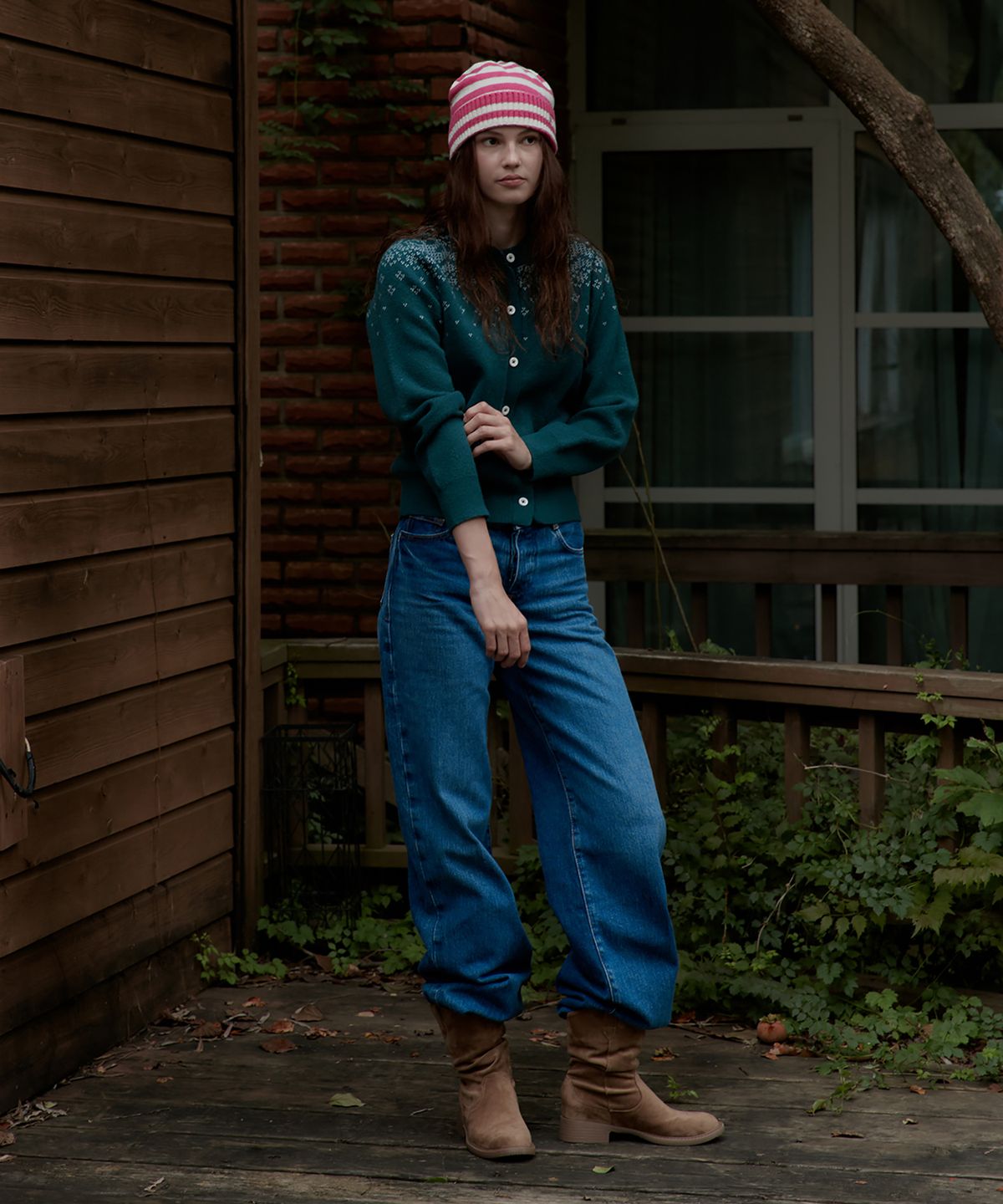 스튜디오앤파르크(STUDIO&PARC) Nordic knit Cardigan_Green