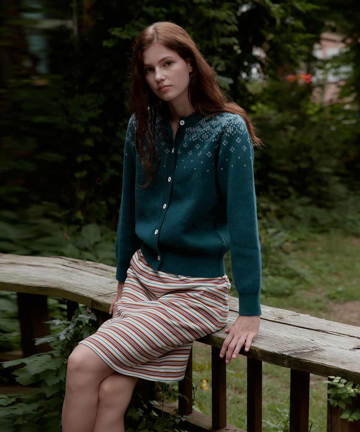 스튜디오앤파르크(STUDIO&PARC) Nordic knit Cardigan_Green