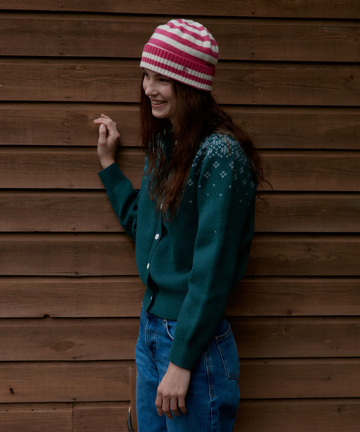 스튜디오앤파르크(STUDIO&PARC) Nordic knit Cardigan_Green