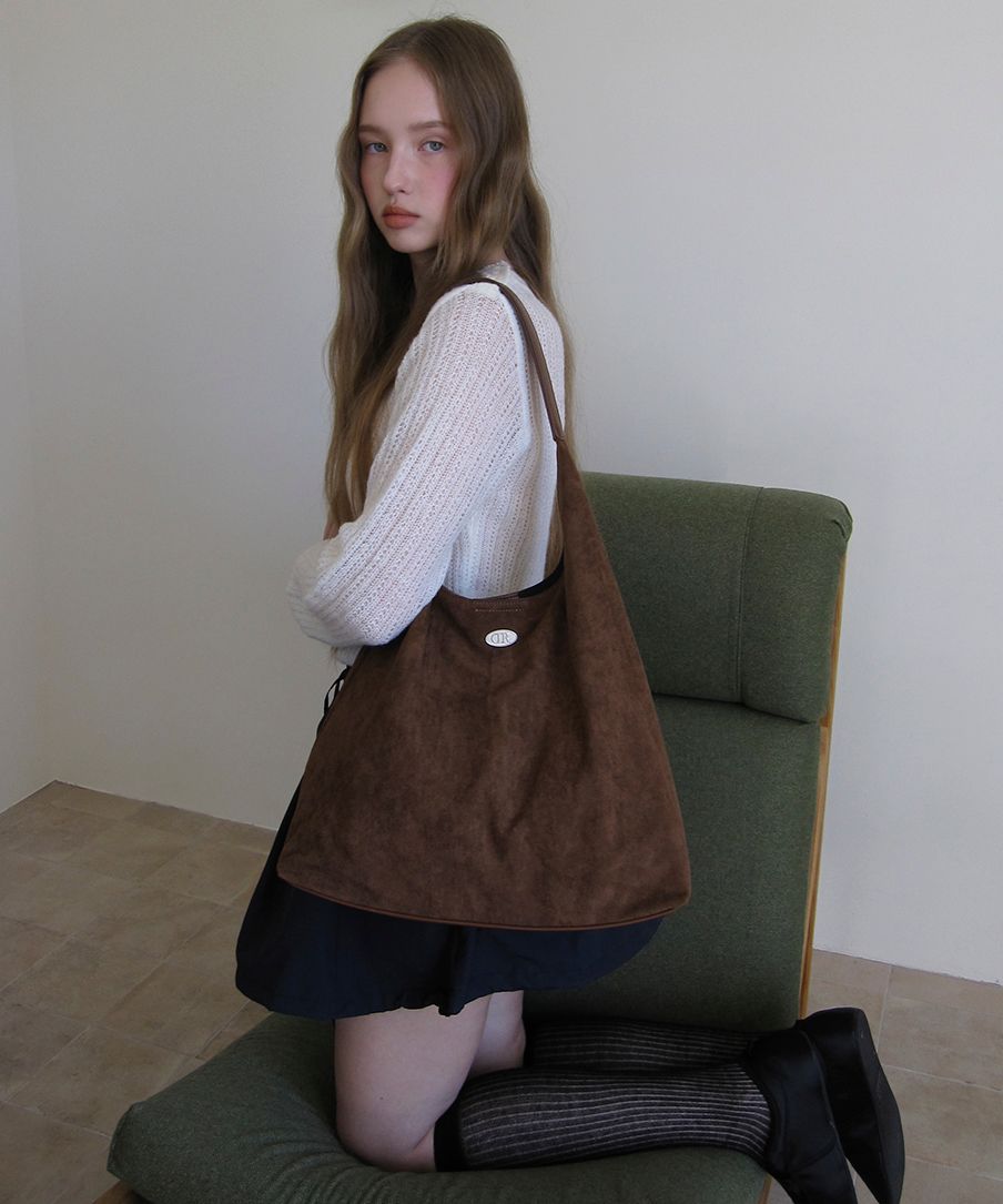 MUSINSA | DUMARO Merci Suede Shoulder Bag / Dark Brown