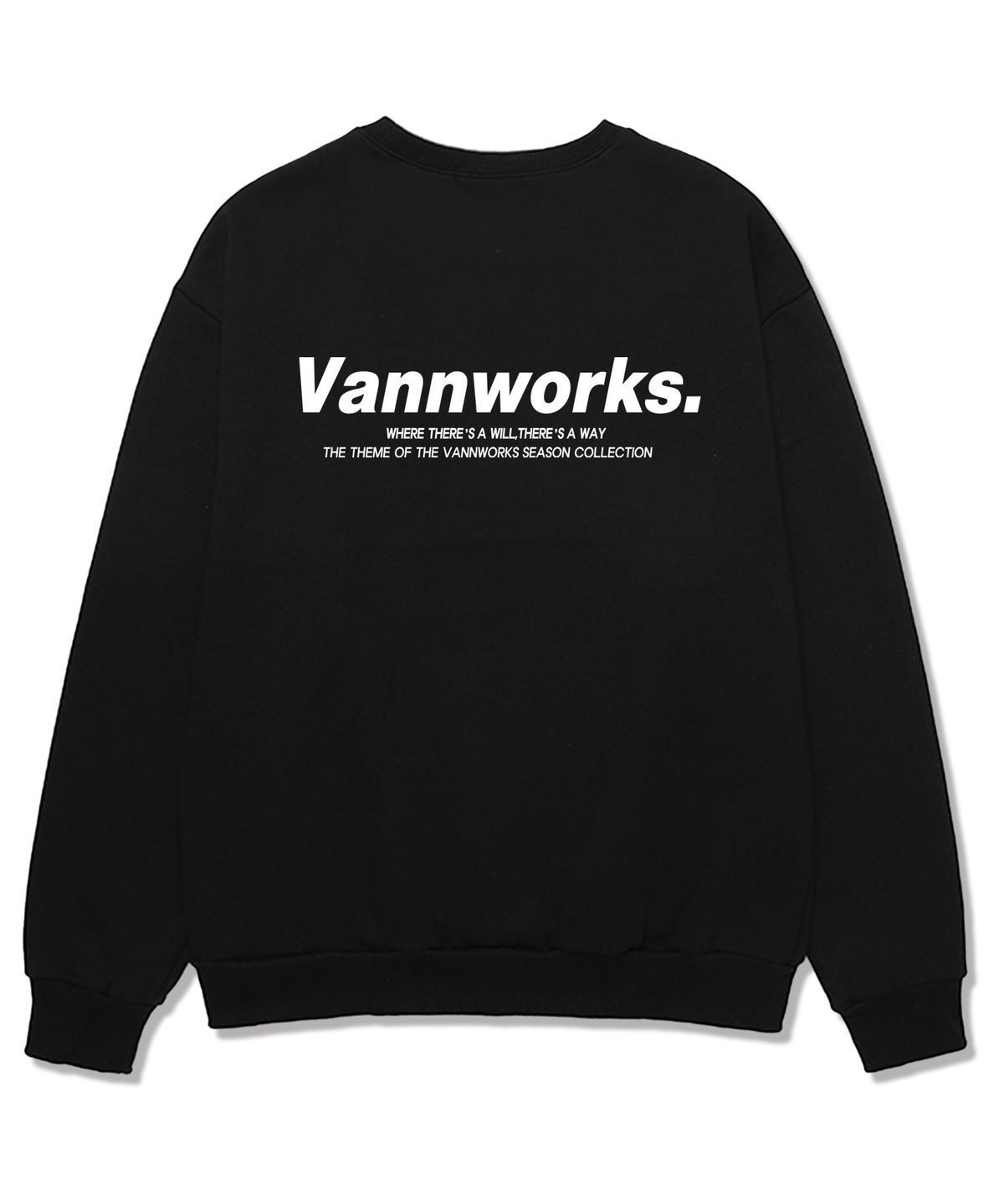 밴웍스(VANNWORKS) 미니멀리즘 로고 2 맨투맨 (VLS0114) 블랙