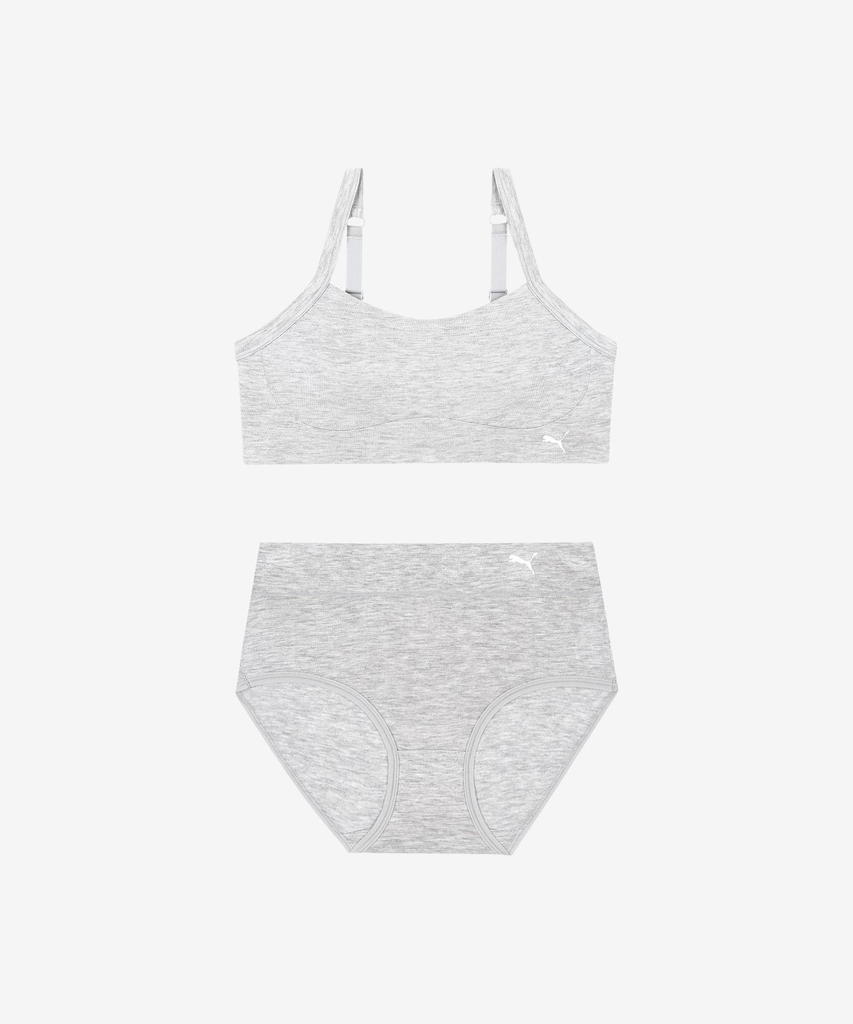 푸마 바디웨어(PUMA BODYWEAR) 소프트 프리미엄 모달 브라렛-팬티 세트 M/GY