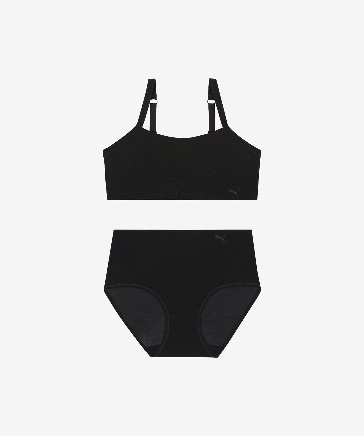 푸마 바디웨어(PUMA BODYWEAR) 소프트 프리미엄 모달 브라렛-팬티 세트 BK