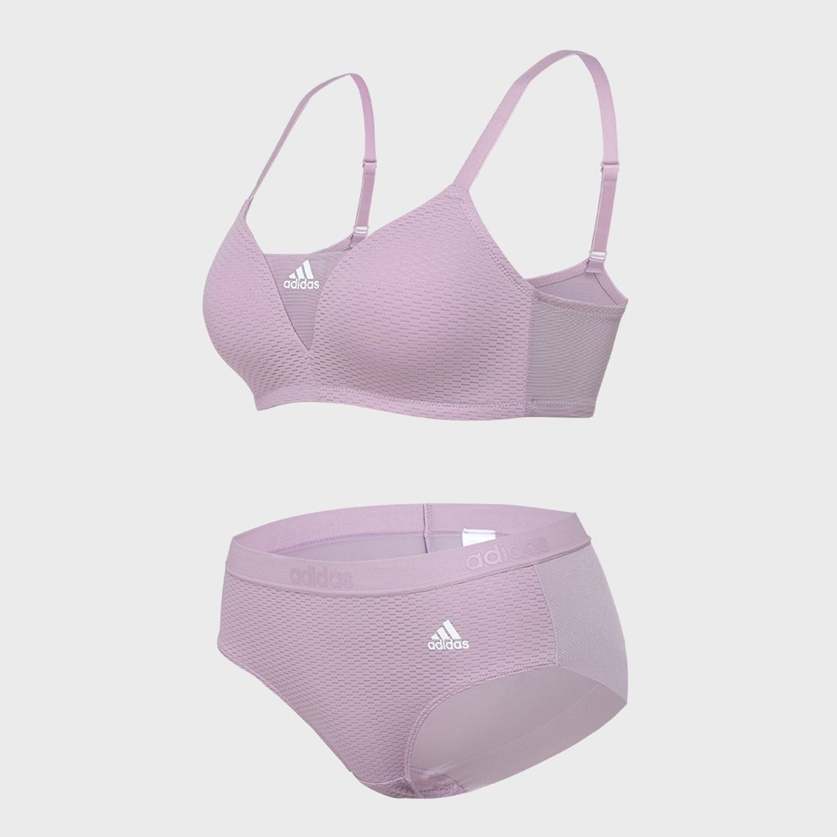 아디다스 언더웨어(ADIDAS UNDERWEAR) [브라1+팬티2] 메쉬 볼륨 서포트 브라팬티 PINK