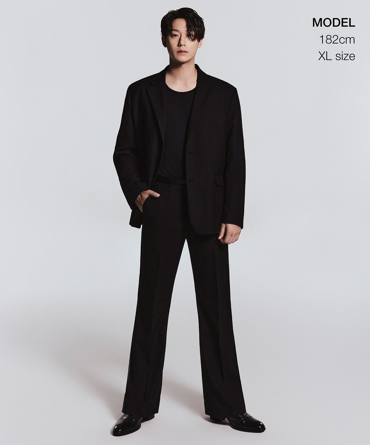 무신사 스탠다드(MUSINSA STANDARD) 휩코드 릴렉스드 블레이저 [블랙]