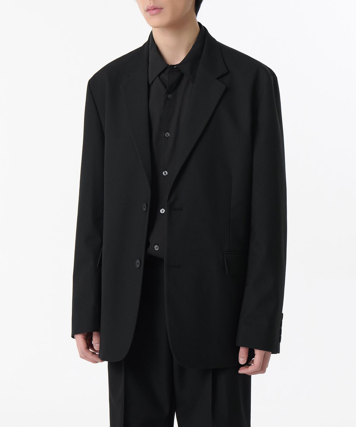 무신사 스탠다드(MUSINSA STANDARD) 휩코드 릴렉스드 블레이저 [블랙]