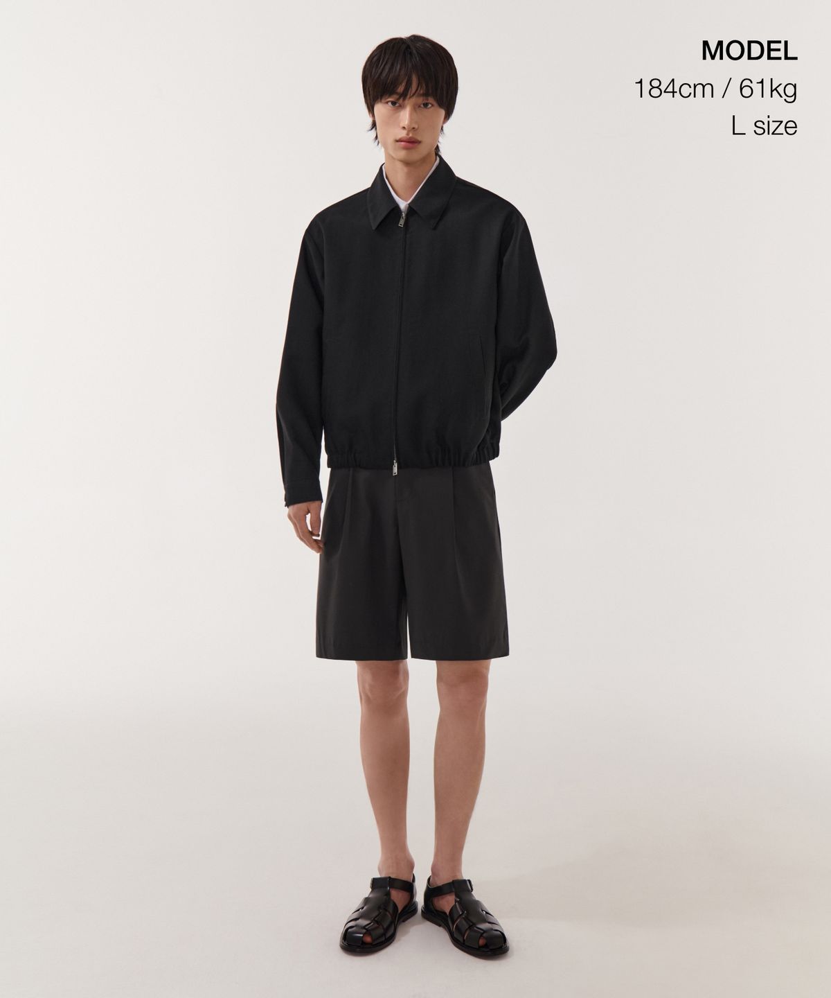 무신사 스탠다드(MUSINSA STANDARD) 린넨 블렌드 미니멀 블루종 재킷 [블랙]