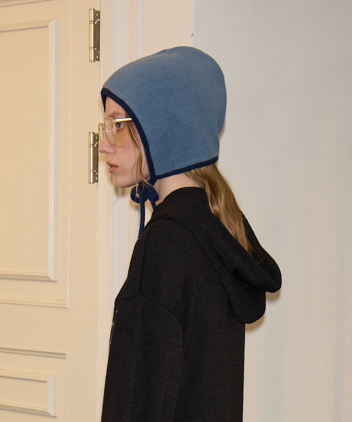 살롱 드 욘(SALON DE YOHN) Ribbon Bonnet Hat_ Blue