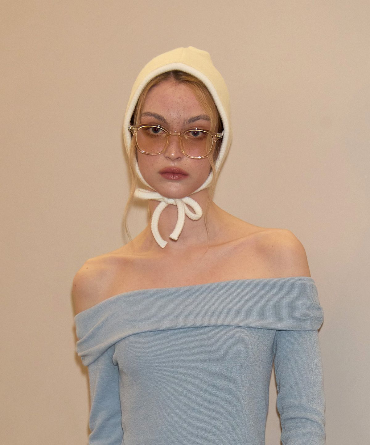 살롱 드 욘(SALON DE YOHN) Ribbon Bonnet Hat_ Lemon