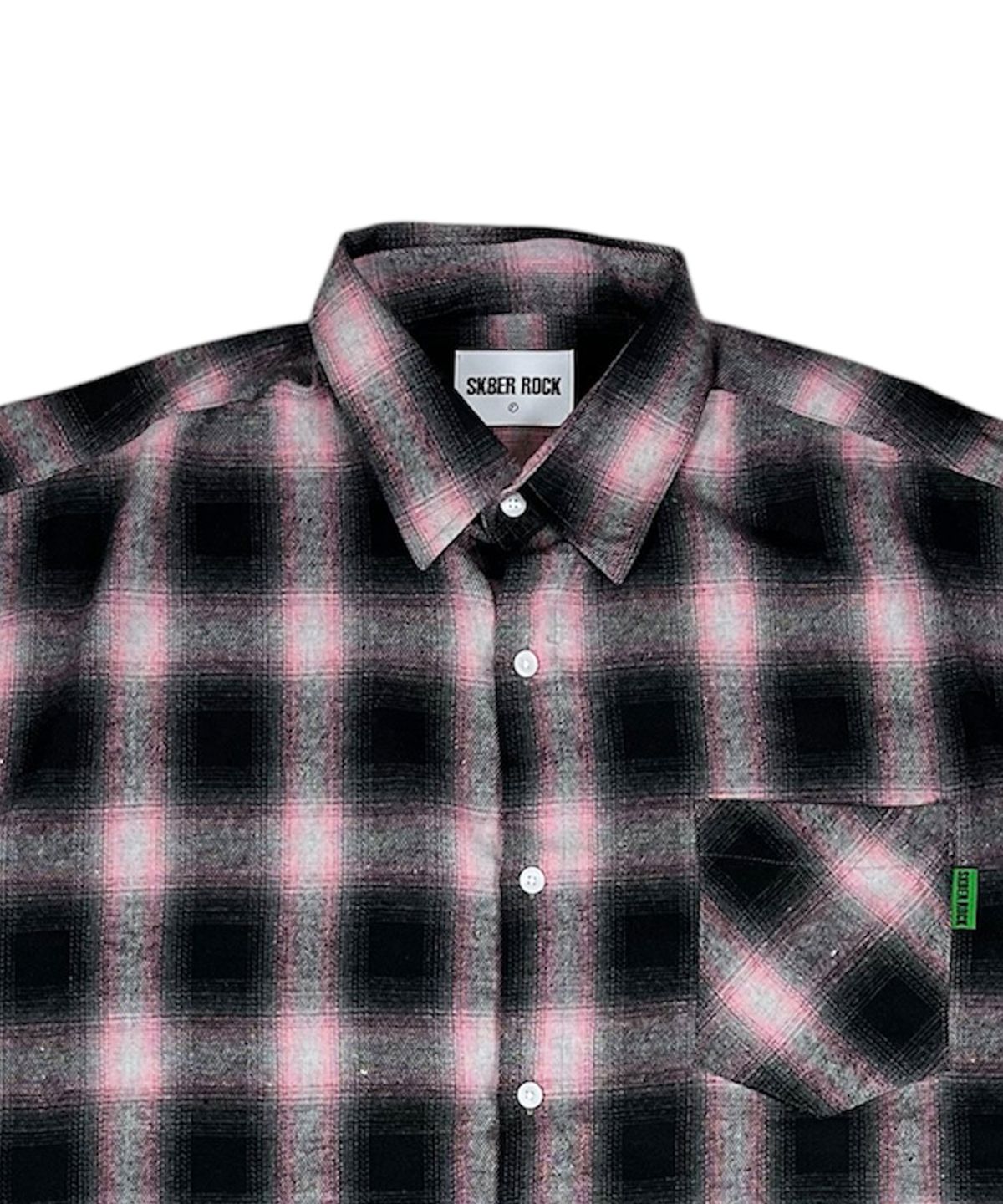 스케이터락(SK8ER ROCK) Vintage Ombre Check Shirt ((Pink))