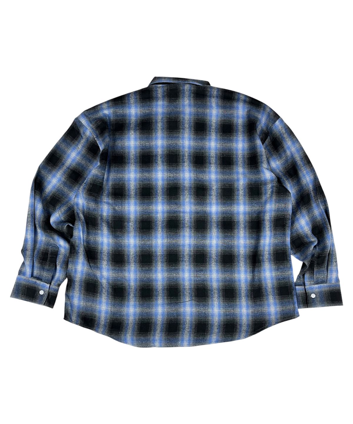 스케이터락(SK8ER ROCK) Vintage Ombre Check Shirt ((Blue))