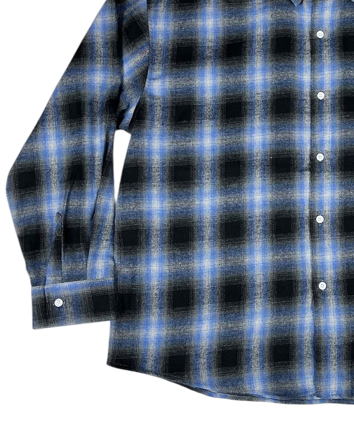 스케이터락(SK8ER ROCK) Vintage Ombre Check Shirt ((Blue))