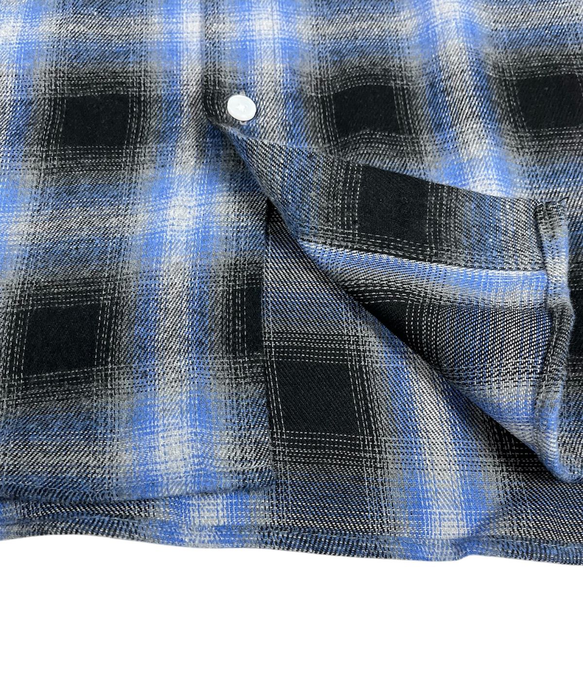 스케이터락(SK8ER ROCK) Vintage Ombre Check Shirt ((Blue))