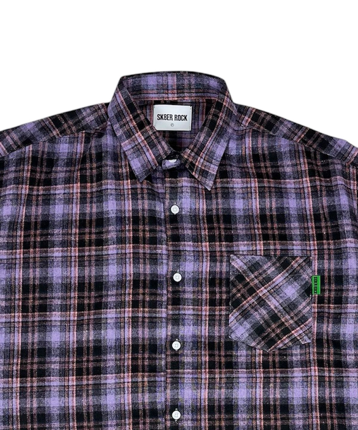 스케이터락(SK8ER ROCK) Vintage Tartan Check Shirt ((purple))