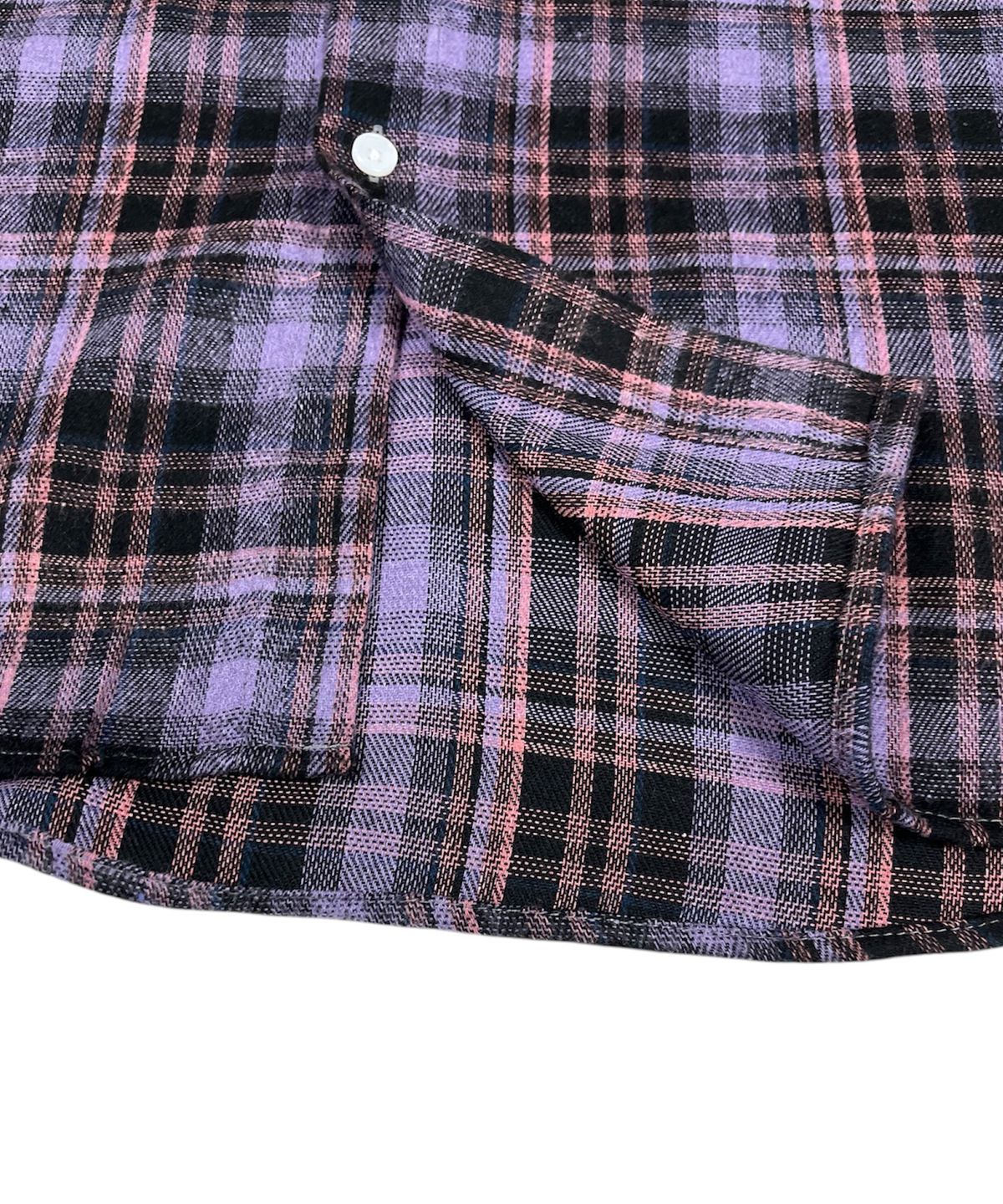 스케이터락(SK8ER ROCK) Vintage Tartan Check Shirt ((purple))