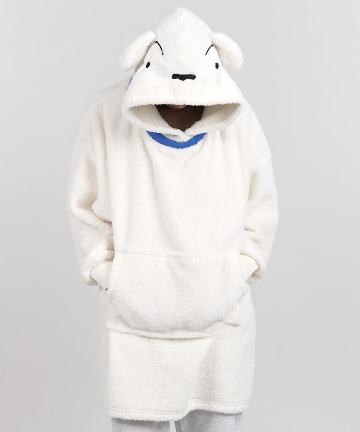 댄꼼마(DANCOMMA) 짱구 흰둥이 빅후드 티셔츠 담요